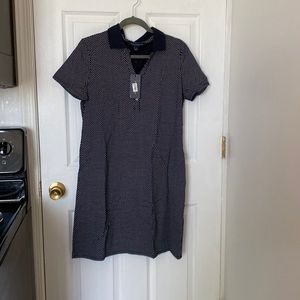 NWT Tommy Hilfiger polo shirt dress navy with white size  L.